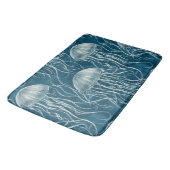 Marine Blauw en Wit Gelei Vis Patroon Badmat (Gekanteld)