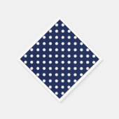 Marine Blauw en Wit Polka Dots Servetten (Hoek)
