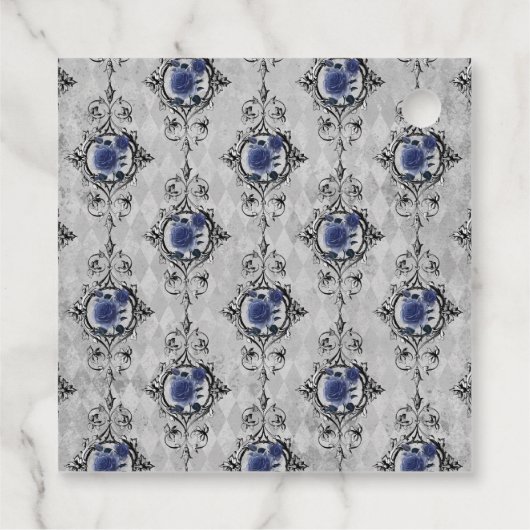 Marine Blauw en Zilveren Zeemeermin Bedankjes Labels (Achterkant)