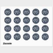 Marine Blauw | Gepersonaliseerde weddenschap Ronde Sticker (Vel)