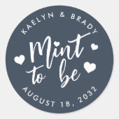 Marine Blauw | Gepersonaliseerde weddenschap Ronde Sticker (Voorkant)