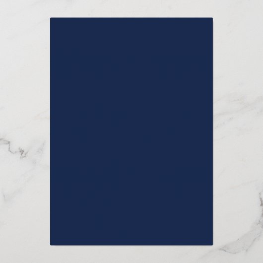 Marine blauw & goud | Cool Modern Any Age Verjaard Folie Uitnodiging (Achterkant)