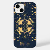 Marine Blauw & Goud Hemelpatroon Case-Mate iPhone Case (Achterkant)