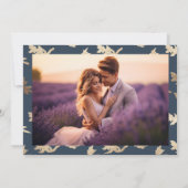 Marine Blauw Goud Klassiek Monogram Crest Bruiloft Save The Date (Achterkant)