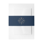 Marine Blauw Goud Kompas Monogram Paspoort Uitnodigingen Wikkel (Voorkant Voorbeeld)