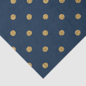 Marine Blauw & Goud Polka Dot Luxe Tissuepapier (Detail)