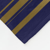 Marine blauw & goud strepen patroon fleece deken (Hoek)