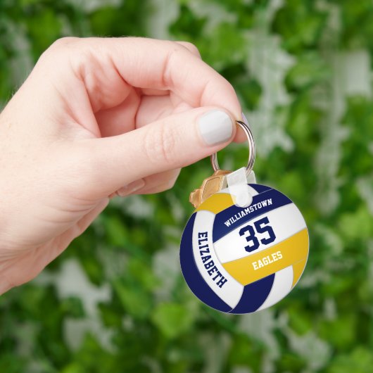 Marine Blauw Goud Team Kleuren Meisjes Jongens Vol Sleutelhanger (Hand)