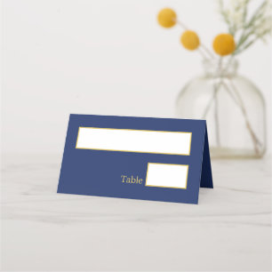 Marine Blauw Gouden Beige Bruiloft Gevouwen Plaats