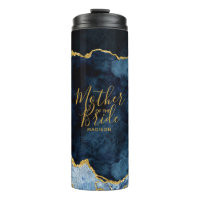 Marine Blauw & Gouden Folie Agaat Moeder van de Br