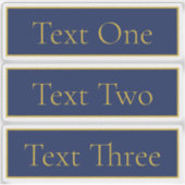 Marine Blauw & Gouden Naam Duidelijk Transparant Sticker (Voorkant)