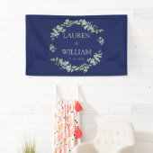 Marine Blauw Groen Groen Bruiloft Spandoek (Insitu)