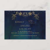 Marine, Blauw, Groen Hemelse RSVP Online Bruiloft Informatiekaartje (Voorkant)