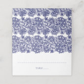 Marine Blauw Kant Elegant Wit Bruiloft (Buitenkant ongevouwen)