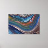 Marine blauw koper metalen wervelingen vloeibaar m canvas afdruk (Voorkant)