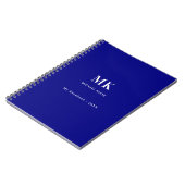 Marine blauw naam monogram notitieboek (Linkerzijde)