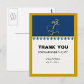 Marine blauw nautische dank u opmerking nautcl1 briefkaart (Voorkant / Achterkant)
