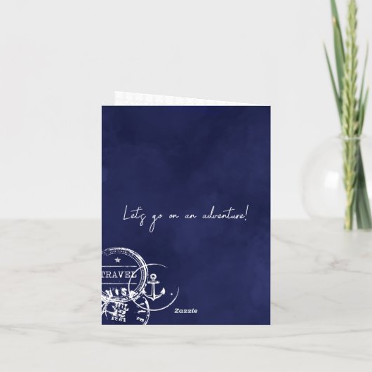 Marine Blauw Paspoort Bestemming Cruise Bruiloft (Achterkant)