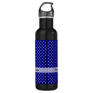 Marine blauw polka dot patroon waterfles 