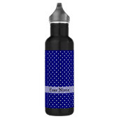 Marine blauw polka dot patroon waterfles  (Rechts)