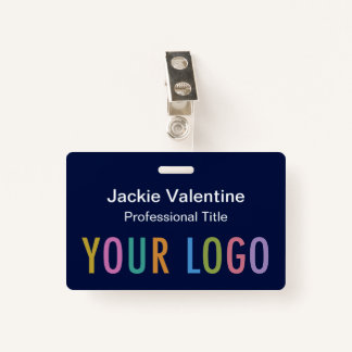 Marine Blauw PVC Naam Badge met Clip Lanyard of Re