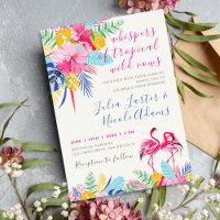 Marine Blauw Roze Tropische Wild Rain Forest Weddi