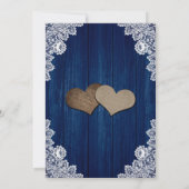 Marine Blauw Rustieke Zonnebloem Mason Jar Hout Hu Kaart (Achterkant)