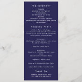 Marine Blauw Wit 1 Foto Bold Minimalist Wedding Programma (Achterkant)
