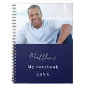 Marine blauw wit aangepaste foto notitieboek (Voorkant)