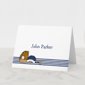 Marine Blauw Wit Baseball Custom Bedankt Opmerking Notitiekaartje
