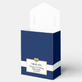 Marine Blauw Wit Goud Hart Party Favor Bruiloft Bedankdoosjes (Geopend)