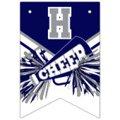 Marine Blauw, Wit, Grijs Cheerleader Verjaardag Vlaggetjes (Tweede vlag)