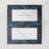 Marine Blauw Wit Marmeren Trouwtafel (Buitenkant ongevouwen)