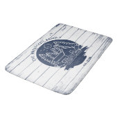 Marine Blauw & Wit Rustiek Hout Nautisch Lake Hous Badmat (Gekanteld)