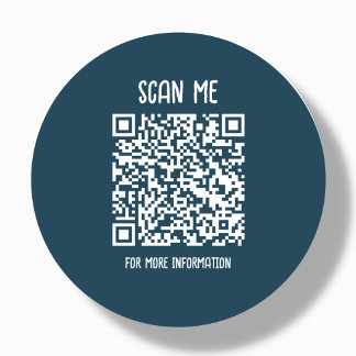 Marine Blauw | Zakelijke QR-code scanbaar Ronde Sticker