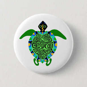 Marine blauw -Zee SCHILDPAD- Dierenvriend - Button