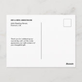 Marine Blauw Zilver Bloeiende Bruiloft Dank u Briefkaart (Achterkant)