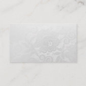 Marine Blauw Zilver Delicaat Script Bruiloft Websi Informatiekaartje (Achterkant)