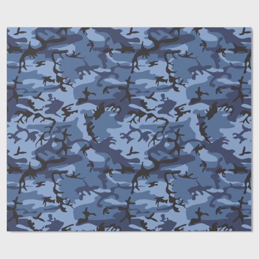 Marine Blauwe Camouflage, Militair, Leger Cadeaupapier (Vlak)