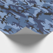 Marine Blauwe Camouflage, Militair, Leger Cadeaupapier (Hoek)