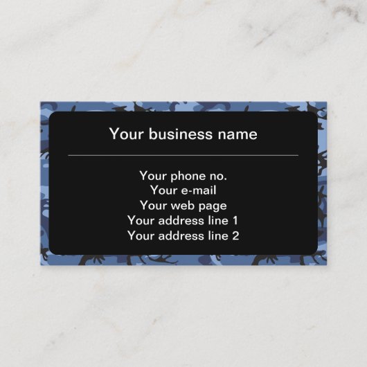 Marine blauwe camouflage, militair patroon, leger visitekaartje (Voorkant)