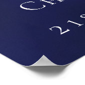 Marine blauwe foto verjaardagsfeestje welkom poster (Hoek)