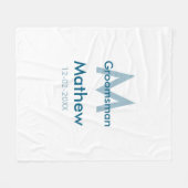 Marine blauwe groomsman naam letter datum mannelij fleece deken (Voorkant (Horizontaal))