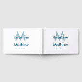 Marine blauwe groomsman naam letter datum mannelij gastenboek (Volledig)