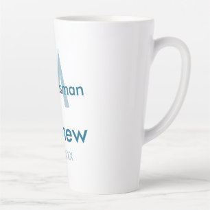 Marine blauwe groomsman naam letter datum mannelij latte mok