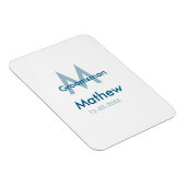 Marine blauwe groomsman naam letter datum mannelij magneet (Rechterzijde)