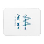 Marine blauwe groomsman naam letter datum mannelij magneet (Horizontaal)