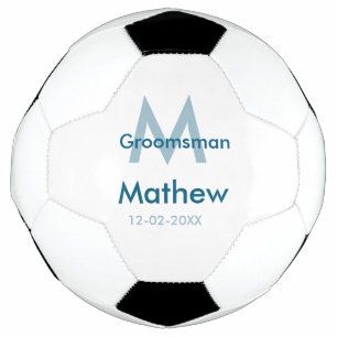 Marine blauwe groomsman naam letter datum mannelij voetbal