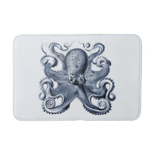 Marine blauwe octopus illustratie door Ernst Haeck Badmat