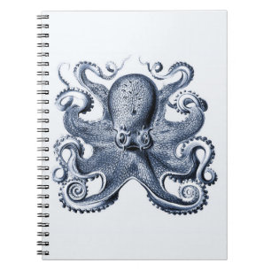 Marine blauwe octopus illustratie door Ernst Haeck Notitieboek